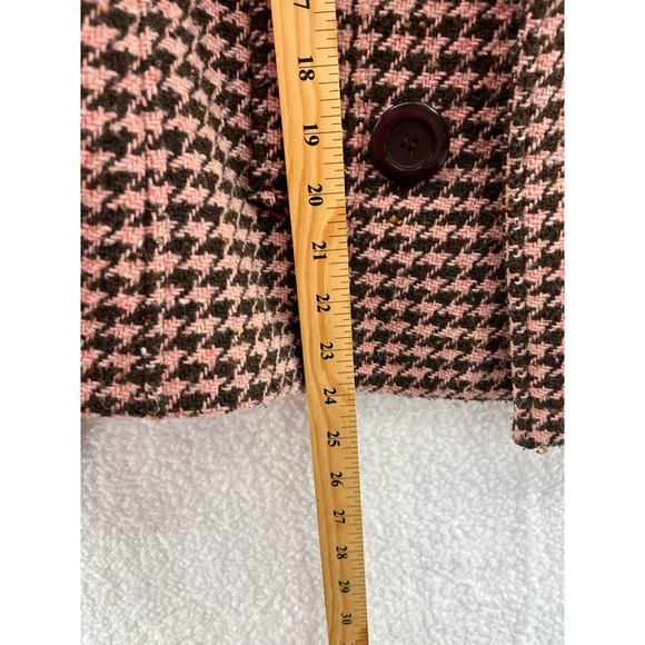 Mudd Women's Peacoat Jacket Houndstooth Button Pocket Lined Wool Blend Large - Picture 5 of 9